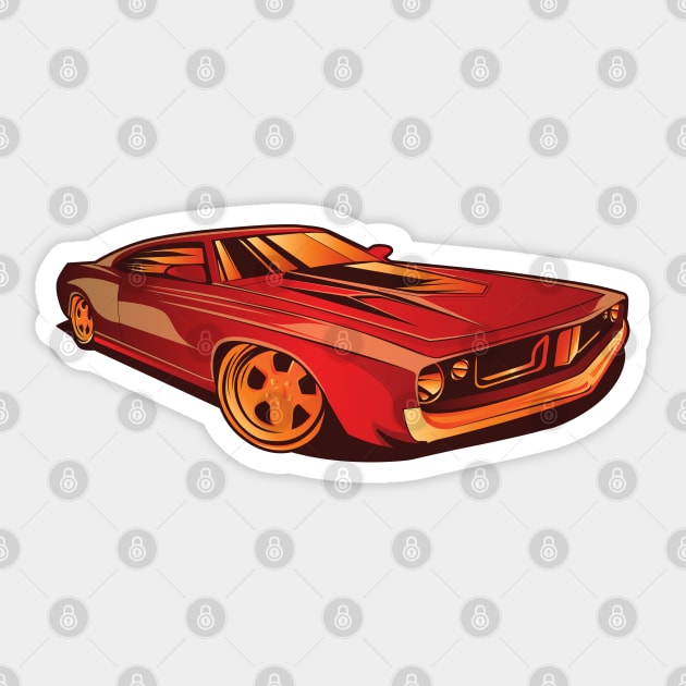 Barracuda 1970 - Orange Sticker by Den Vector